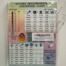 Kitchen Measurements Conversion Chart Magnet NWT