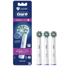 Oral B Cross Action Electric Toothbrush Replacement Brush Heads Refill, 3Count
