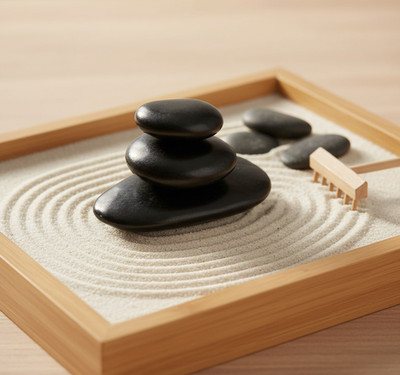 3x Black Zen Garden Stapelsteine. Glatte Balancierende Steine Japanische Feende Dekor