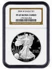 2004 W American Silver Eagle $1 NGC PF69 Ultra Cameo