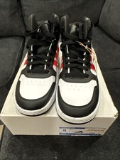 NWT Adidas Hoops Mid 3.0 Black White Red Boys 5 Sneakers Basketball Shoes