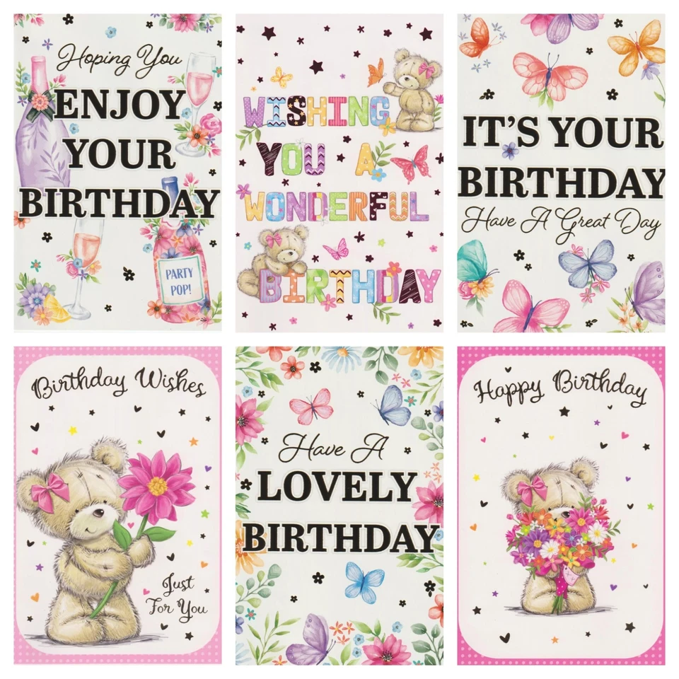 POPPY HILL ETC C. Ladies Open Birthday Card ~ Various Designs Female Birthday Card