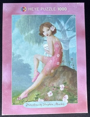Heye Puzzle 1000 - Porcelina by Stephen Mackey - Fairy With Kitten - NEU & OVP