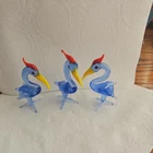 Murano Style  Art Glass  bird Vintage figurine set of 3.