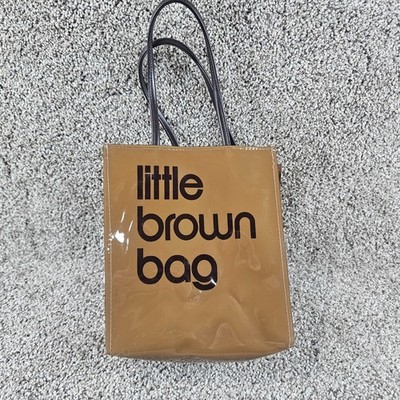 Bloomingdales Little Brown Bag Womans Small Vinyl Plastic Tote Purse
