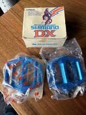 OLD SCHOOL BMX 1983 NOS NIB SHIMANO DX PEDALS 1/2" for 1 pc crank BLUE Dura Ace