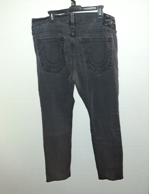 True Religion Geno Jeans Mens Black Relaxed Slim Denim Sz 42 X 30