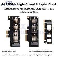 M2 Adapter Card PCIe to M.2 NVMe SSD PCI-E X1 X4 X16 Built-in Expansion Card