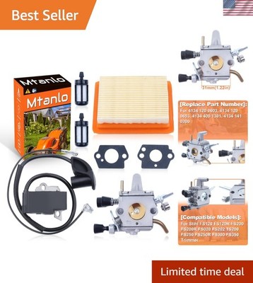 Comprehensive Carburetor & Ignition Coil Kit - Fits Stihl FS120, FS200, FS250