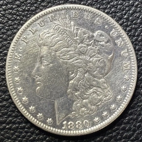 1880-S Morgan Dollar US $1 Coin 90% Silver VF/XF Brushed