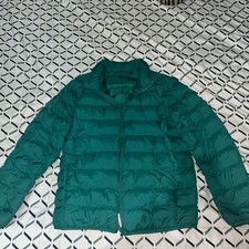 Uniqlo Green Puffer Jacket Youth Kids Size 13 Lightweight Down Insulated