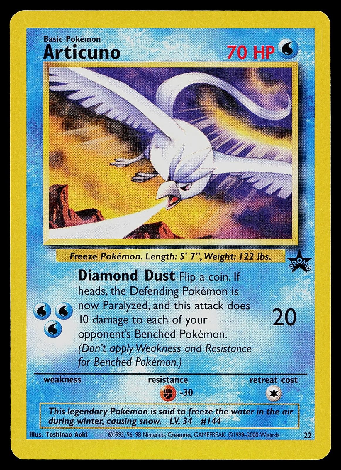 Pokemon Card - Articuno Wotc Black Star Promo 22 Promo