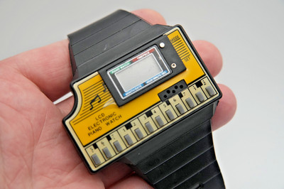 Vintage lcd electronic Piano wristwatch for repair