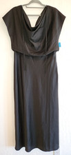 Banana Republic cowl neck black satin midi sleeveless cocktail dress New Sz 14