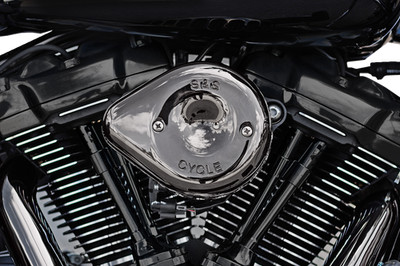 S&S Cycle 170-0780 Stealth Mini Teardrop Air Cleaner Cover - M8 - Lava Chrome