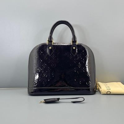 Louis Vuitton Alma PM Monogram Vernis Amarante Leather Crossbody Top Handle Bag