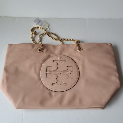 Tory Burch Large Ella Chain Tote Bag Purse Pink Sand | eBay