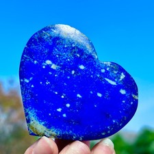 127G Natural Lapis Lazuli Crystal Quartz Hand Carved Heart-shaped Healing Gem