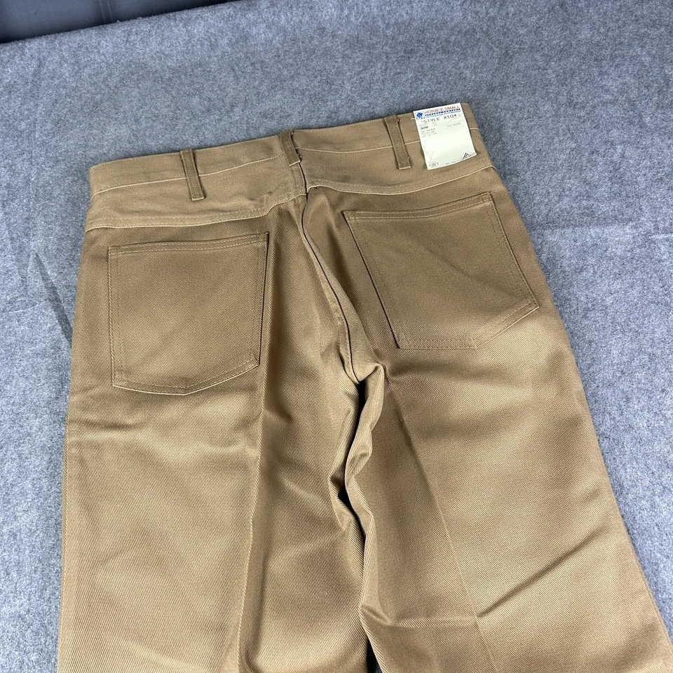 Vintage Horace Small Pants Men 32x30 Tan Scoville Zipper 70s NWT Fish & Wildlife - Image 2 of 4