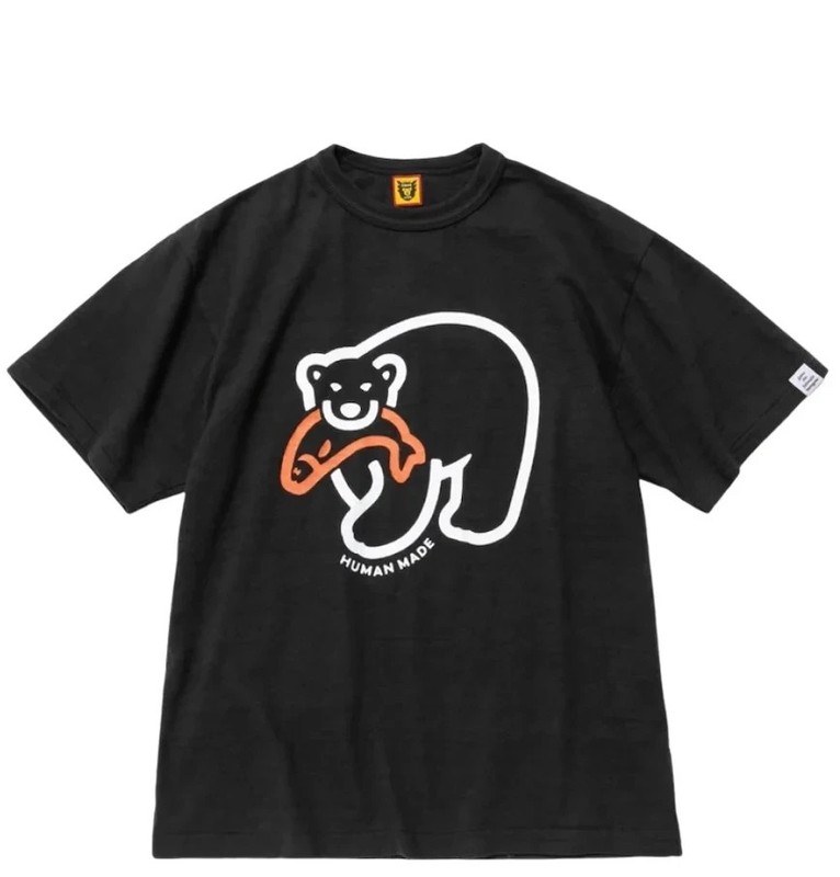 *RARE* Human Made T-Shirt #2306 Black Polar Bear HM23TE006 New Large Japan Nigo