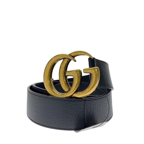 Used GUCCI◆Belt_GG Marmont/Leather/BLK/Men's//