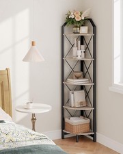 5-Tier Corner Shelf, Industrial Corner Bookshelf, 59.4" Corner Storage Stand,
