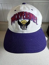 Vtg 1993 Marvel X-men Wolverine Annco Snapback Cap Hat White W Purple Brim AS IS