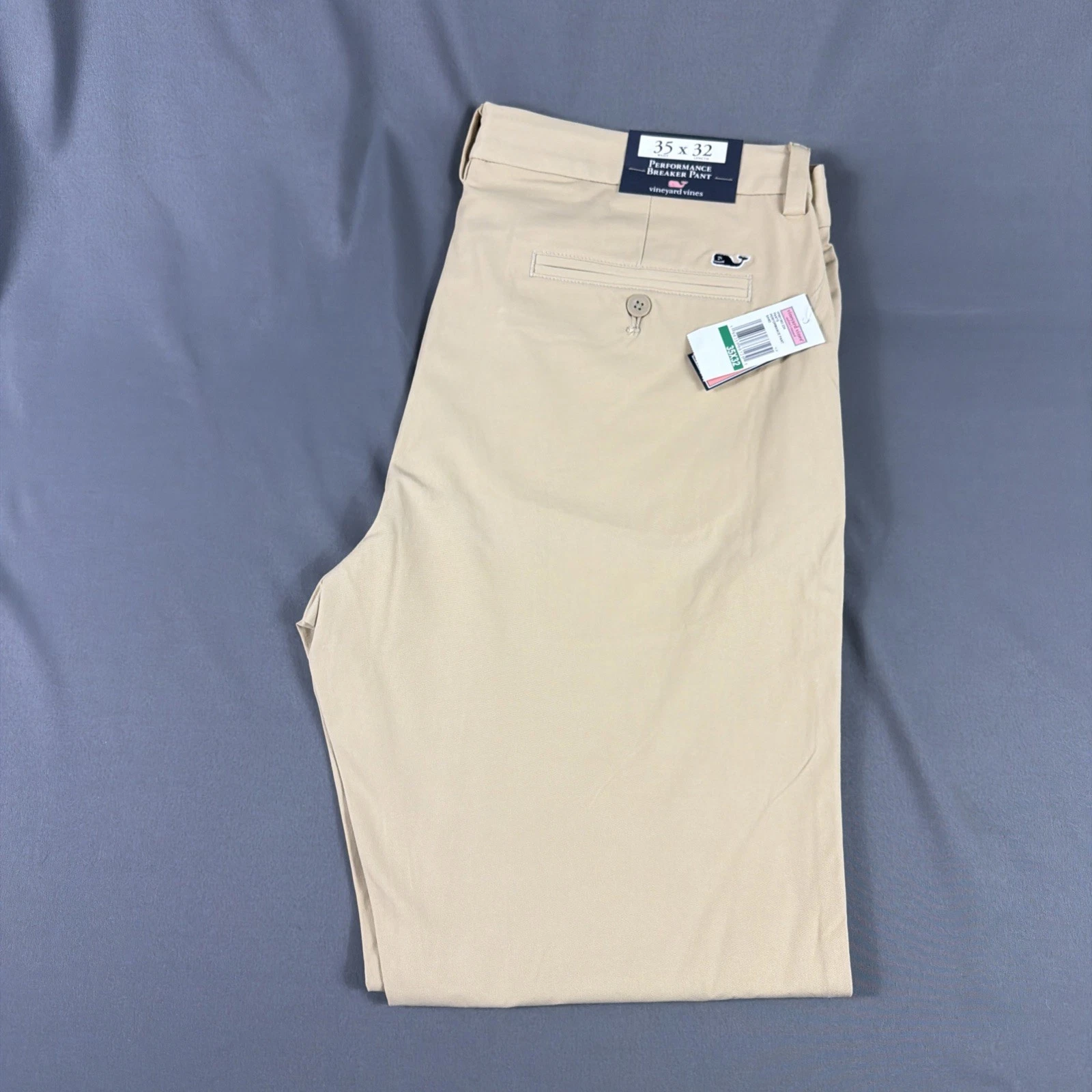 Vineyard Vines Golf Pants Performance Breaker 35 x 32 Sand Nylon Spandex NWT