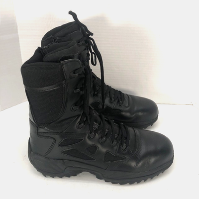 Reebok RB8874 Steel Toe Tactical Duty Boots Side Zip EH Black Men\'s 10M Reebok Rapid Response Black Combat Steel Toe Tactical Boots  main image 3