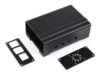 Waveshare DIN Rail Aluminum Case for Raspberry Pi 4 with Cooling Fan silver 