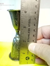 Old Vintage Sterling Silver Whiskey Jigger Double Sided