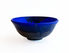 TOSHIKO TAKAEZU, Ceramic Artist Handmade Studio Art Pottery, Blue Bowl