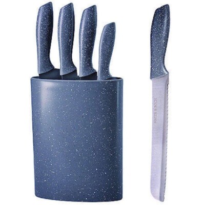 Mayer & Boch 4-Piece Knife Block Set- Stainless Steel Cooking Knives, Black