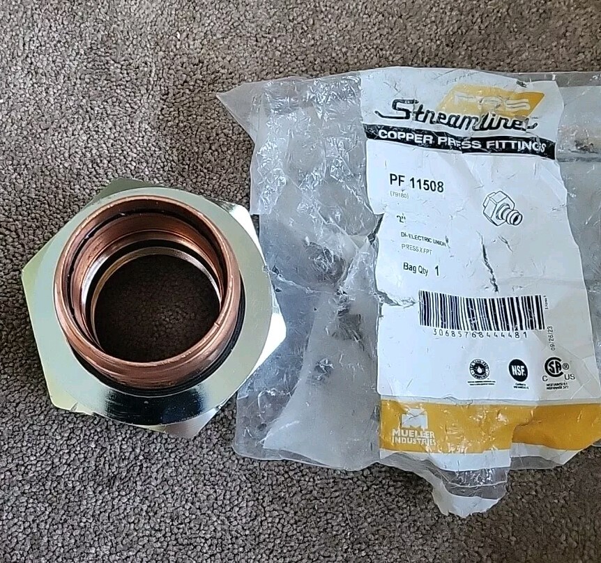 Mueller Dielectric Union, PRESS X FPT , 2'' X 2'' NSF-61-G -PF11508