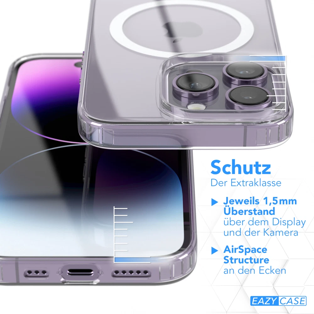 Phone Case for Apple 14 Pro Transparent Magsafe Camera Protection TPU