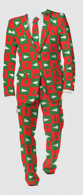 Opposuits XMAS Anzug, Gr. 50, mit Krawatte, neu, rot grün, elegant einzigartig