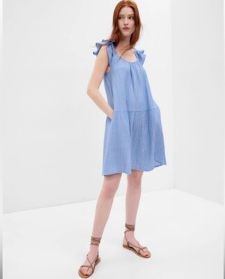 knee length dresses for ladies Z Supply New Light Gauze Mini Dress In Black main image 0