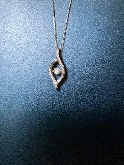 10K white gold Kay Jewelers diamond rhythm pendant with 10K 9 inch necklace