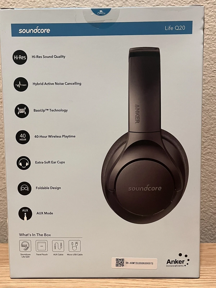 Anker Soundcore Life Q20 Wireless Headphones Black BRAND NEW IN BOX