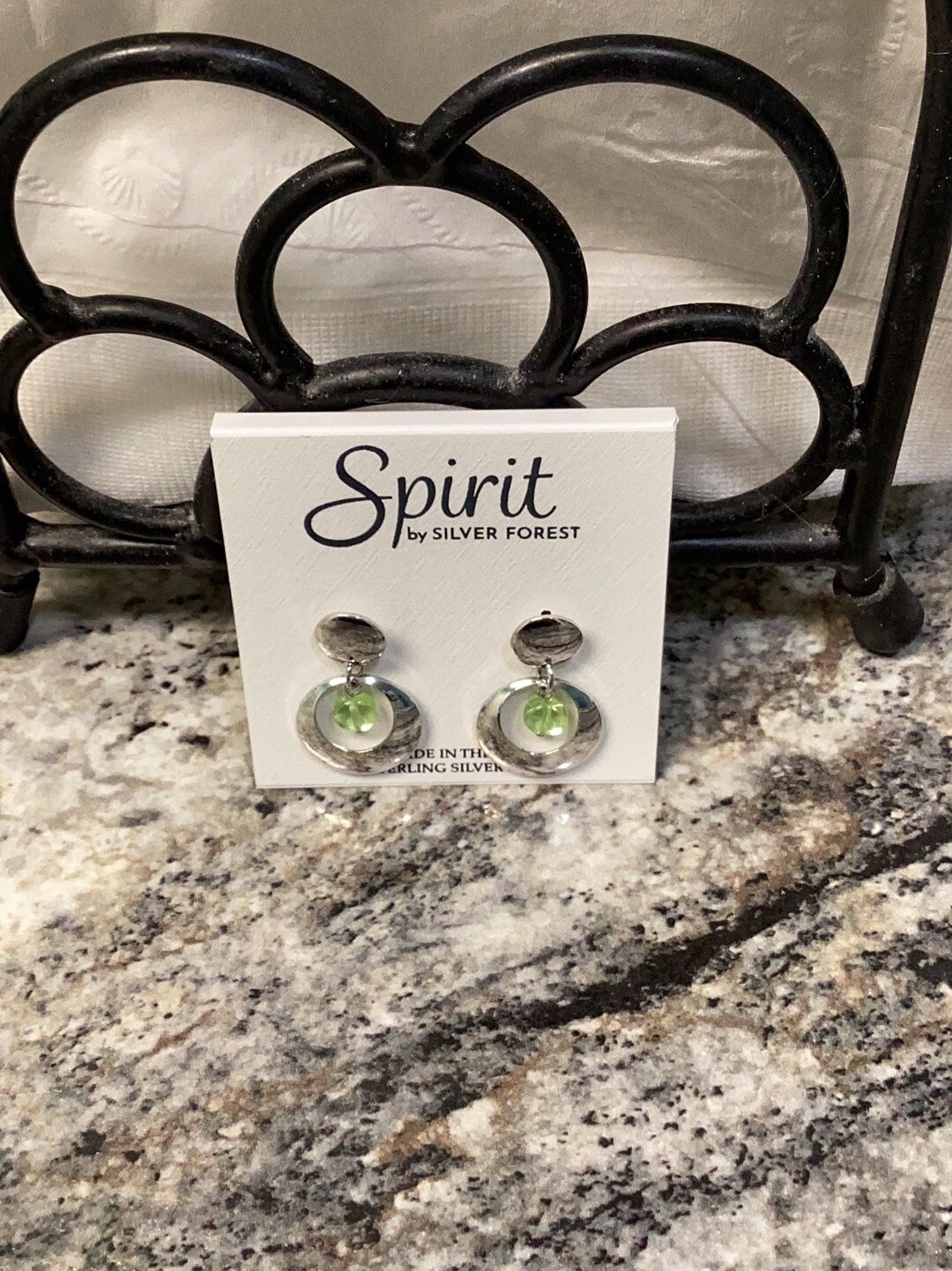 spirit by silver forest jewelry Round With Green Gem Earrings eBay