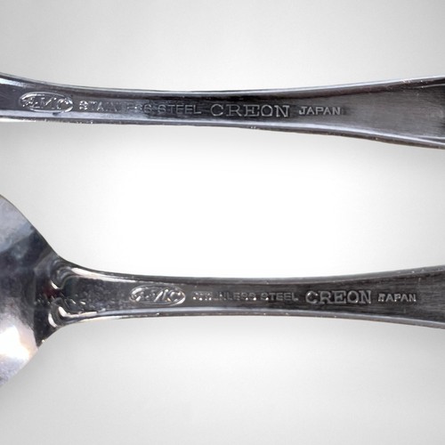 AMC CREON Stainless Steel Satin Handle Japan Fan Tip 3 Flatware Spoons Tableware - Picture 8 of 10