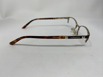 VERSACE MOD 1218 1344 53/17/140 BROWN GOLD HALF RIM ITALY  display picture 3
