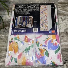 Vintage Whitmor FLORENTINE Floral Storage Dress Wardrobe Bag 54x20x14 USA New