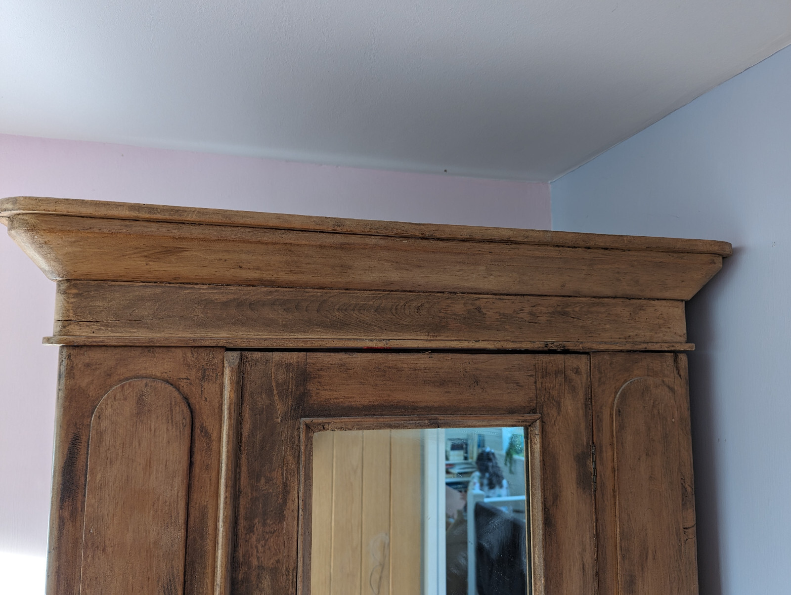 Antique Pine Single Wardrobe With Mirror eBay