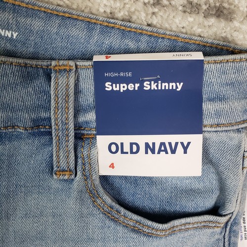 Old Navy Jeans da donna 4 High Rise Super Skinny Light Lavaggio Denim Nuovi con etichette - Foto 5 di 12