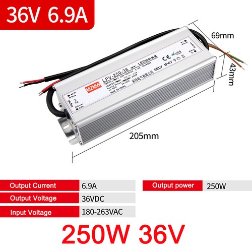 LED Strip Driver Power Supply Transformer Waterproof IP67 DC 12V/48V 25W/1500W - Picture 41 of 74