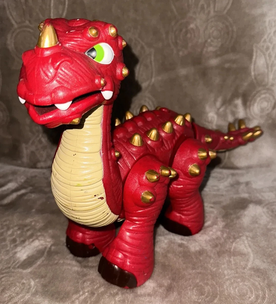 VIDEO 2008 Red Spike Jr . The Ultra Dinosaur Mattel Imaginext 14 Roars Walks