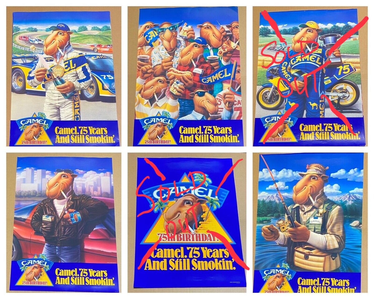 CAMEL JOE VINTAGE 75TH ANNIVERSARY POSTERS PICK ONE BRAND NEW 1988