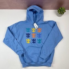 Cruise Line Crown Anchor Gildan Blue Long Sleeve Hoodie New Child Large