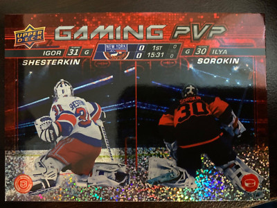UPPERDECK 2024-25 ILYA SOROKIN VS IGOR SHESTERKIN GAMING PVP HOCKEY CARD GPVP-10